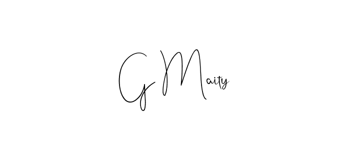 if you are searching for the best signature style for your name G Maity. so please give up your signature search. here we have designed multiple signature styles  using Andilay-7BmLP. G Maity signature style 4 images and pictures png