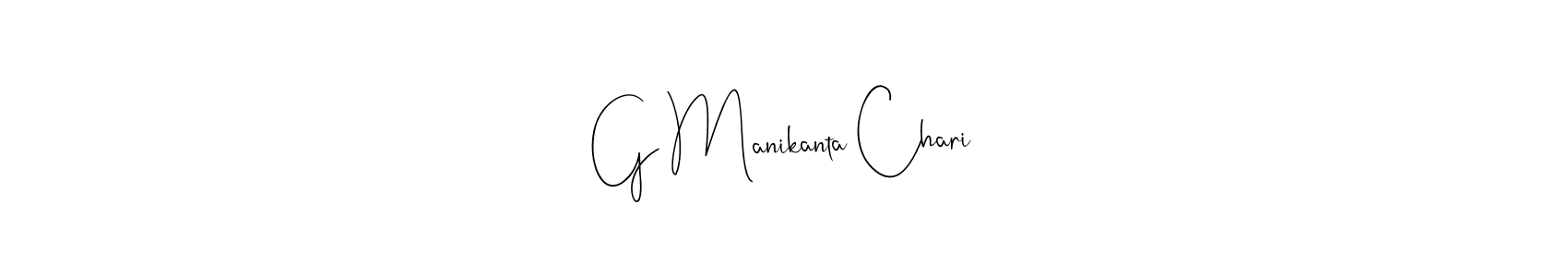 How to make G Manikanta Chari name signature. Use Andilay-7BmLP style for creating short signs online. This is the latest handwritten sign. G Manikanta Chari signature style 4 images and pictures png
