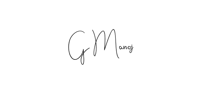 Create a beautiful signature design for name G Manoj. With this signature (Andilay-7BmLP) fonts, you can make a handwritten signature for free. G Manoj signature style 4 images and pictures png