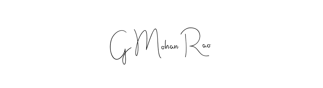 How to make G Mohan Rao name signature. Use Andilay-7BmLP style for creating short signs online. This is the latest handwritten sign. G Mohan Rao signature style 4 images and pictures png