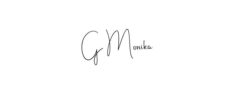 Create a beautiful signature design for name G Monika. With this signature (Andilay-7BmLP) fonts, you can make a handwritten signature for free. G Monika signature style 4 images and pictures png