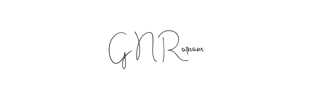 How to make G N Ratnam name signature. Use Andilay-7BmLP style for creating short signs online. This is the latest handwritten sign. G N Ratnam signature style 4 images and pictures png