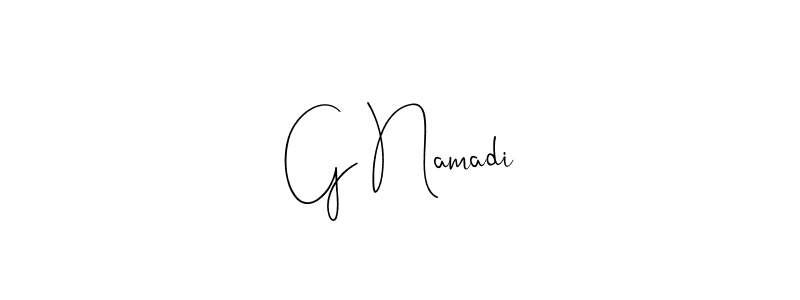 The best way (Andilay-7BmLP) to make a short signature is to pick only two or three words in your name. The name G Namadi include a total of six letters. For converting this name. G Namadi signature style 4 images and pictures png