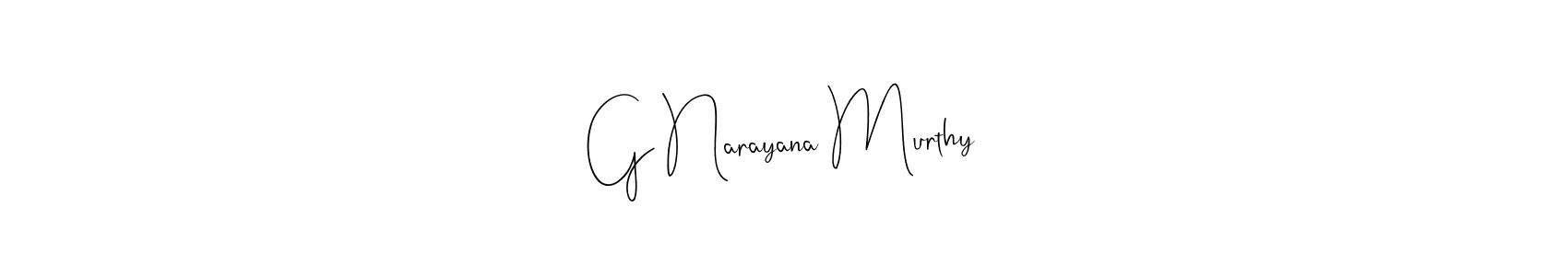 The best way (Andilay-7BmLP) to make a short signature is to pick only two or three words in your name. The name G Narayana Murthy include a total of six letters. For converting this name. G Narayana Murthy signature style 4 images and pictures png