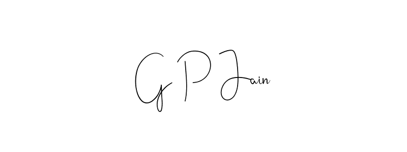 Make a beautiful signature design for name G P Jain. With this signature (Andilay-7BmLP) style, you can create a handwritten signature for free. G P Jain signature style 4 images and pictures png