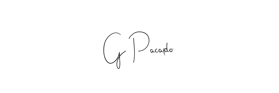 Also You can easily find your signature by using the search form. We will create G Pacaldo name handwritten signature images for you free of cost using Andilay-7BmLP sign style. G Pacaldo signature style 4 images and pictures png