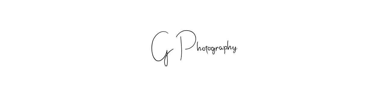 How to make G Photography name signature. Use Andilay-7BmLP style for creating short signs online. This is the latest handwritten sign. G Photography signature style 4 images and pictures png
