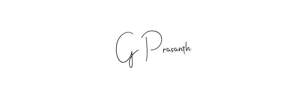 How to make G Prasanth signature? Andilay-7BmLP is a professional autograph style. Create handwritten signature for G Prasanth name. G Prasanth signature style 4 images and pictures png