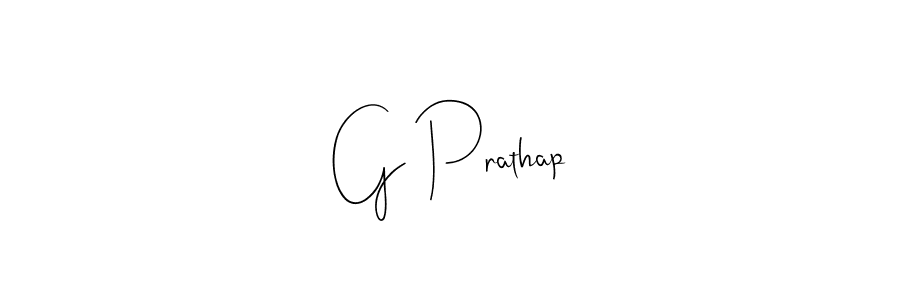 Create a beautiful signature design for name G Prathap. With this signature (Andilay-7BmLP) fonts, you can make a handwritten signature for free. G Prathap signature style 4 images and pictures png