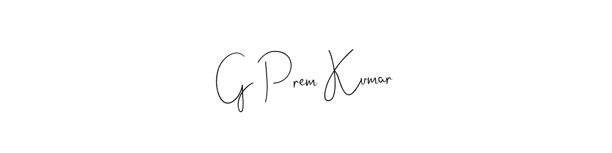 The best way (Andilay-7BmLP) to make a short signature is to pick only two or three words in your name. The name G Prem Kumar include a total of six letters. For converting this name. G Prem Kumar signature style 4 images and pictures png