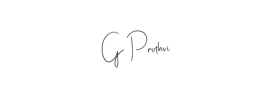 The best way (Andilay-7BmLP) to make a short signature is to pick only two or three words in your name. The name G Pruthvi include a total of six letters. For converting this name. G Pruthvi signature style 4 images and pictures png