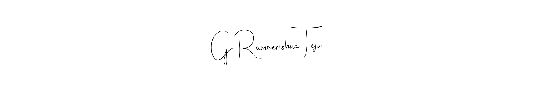 How to make G Ramakrishna Teja name signature. Use Andilay-7BmLP style for creating short signs online. This is the latest handwritten sign. G Ramakrishna Teja signature style 4 images and pictures png