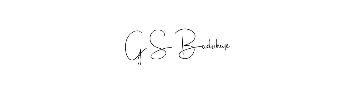 Create a beautiful signature design for name G S Badukale. With this signature (Andilay-7BmLP) fonts, you can make a handwritten signature for free. G S Badukale signature style 4 images and pictures png