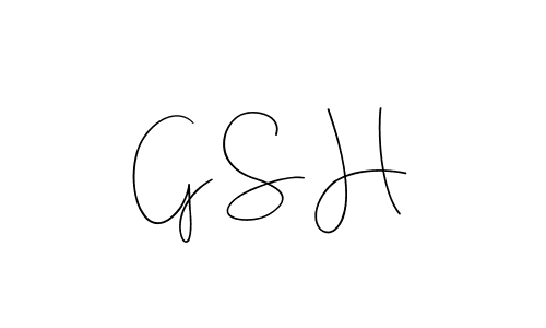 Make a beautiful signature design for name G S H. With this signature (Andilay-7BmLP) style, you can create a handwritten signature for free. G S H signature style 4 images and pictures png