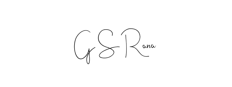 How to make G S Rana signature? Andilay-7BmLP is a professional autograph style. Create handwritten signature for G S Rana name. G S Rana signature style 4 images and pictures png