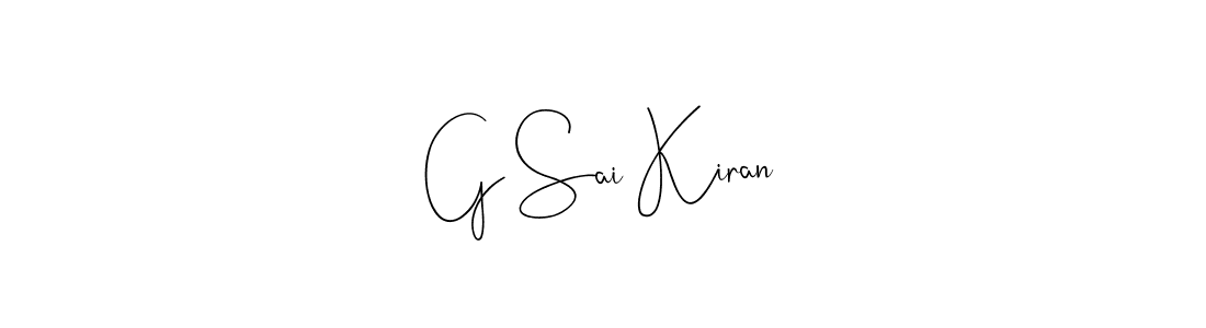 How to make G Sai Kiran name signature. Use Andilay-7BmLP style for creating short signs online. This is the latest handwritten sign. G Sai Kiran signature style 4 images and pictures png