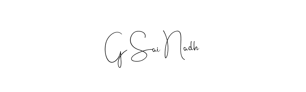 How to make G Sai Nadh signature? Andilay-7BmLP is a professional autograph style. Create handwritten signature for G Sai Nadh name. G Sai Nadh signature style 4 images and pictures png