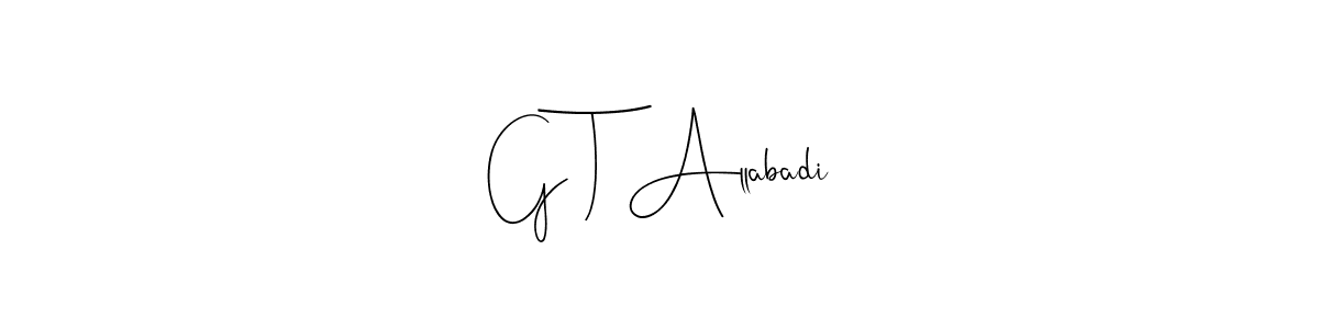 Andilay-7BmLP is a professional signature style that is perfect for those who want to add a touch of class to their signature. It is also a great choice for those who want to make their signature more unique. Get G T Allabadi name to fancy signature for free. G T Allabadi signature style 4 images and pictures png