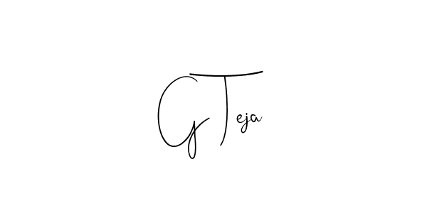 How to make G Teja name signature. Use Andilay-7BmLP style for creating short signs online. This is the latest handwritten sign. G Teja signature style 4 images and pictures png