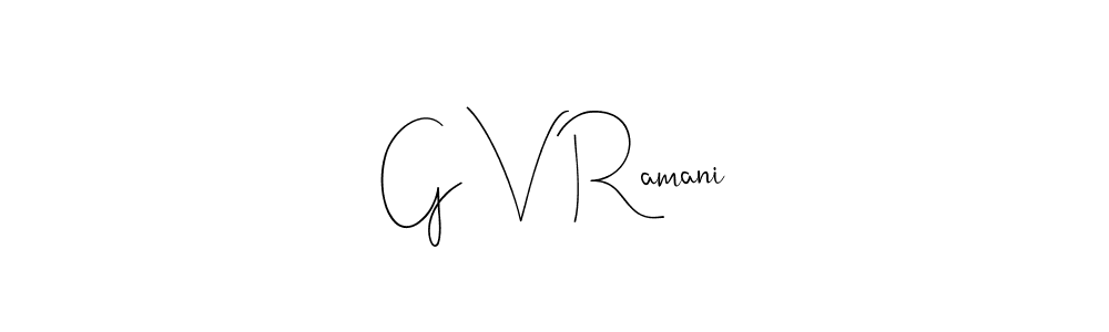 The best way (Andilay-7BmLP) to make a short signature is to pick only two or three words in your name. The name G V Ramani include a total of six letters. For converting this name. G V Ramani signature style 4 images and pictures png
