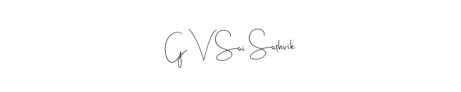 Make a beautiful signature design for name G V Sai Sathvik. With this signature (Andilay-7BmLP) style, you can create a handwritten signature for free. G V Sai Sathvik signature style 4 images and pictures png