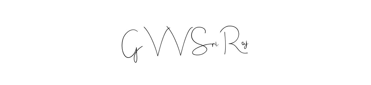 The best way (Andilay-7BmLP) to make a short signature is to pick only two or three words in your name. The name G V V Sri Raj include a total of six letters. For converting this name. G V V Sri Raj signature style 4 images and pictures png