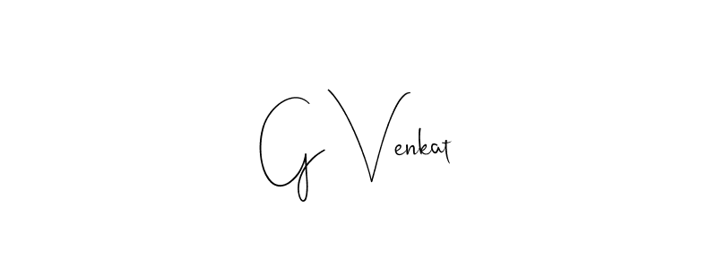 How to make G Venkat name signature. Use Andilay-7BmLP style for creating short signs online. This is the latest handwritten sign. G Venkat signature style 4 images and pictures png