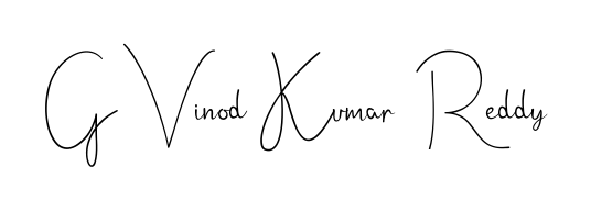 Download transparent PNG signature for name G Vinod Kumar  Reddy styled with Andilay-7BmLP font. Ready to paste directly into PDF and Word agreements. G Vinod Kumar  Reddy signature style 4 images and pictures png