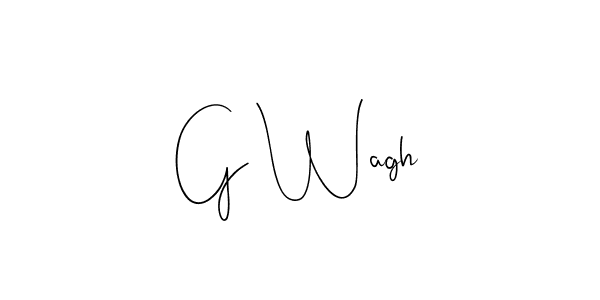 Make a beautiful signature design for name G Wagh. Use this online signature maker to create a handwritten signature for free. G Wagh signature style 4 images and pictures png