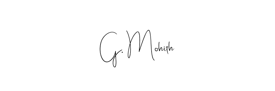 You should practise on your own different ways (Andilay-7BmLP) to write your name (G. Mohith) in signature. don't let someone else do it for you. G. Mohith signature style 4 images and pictures png