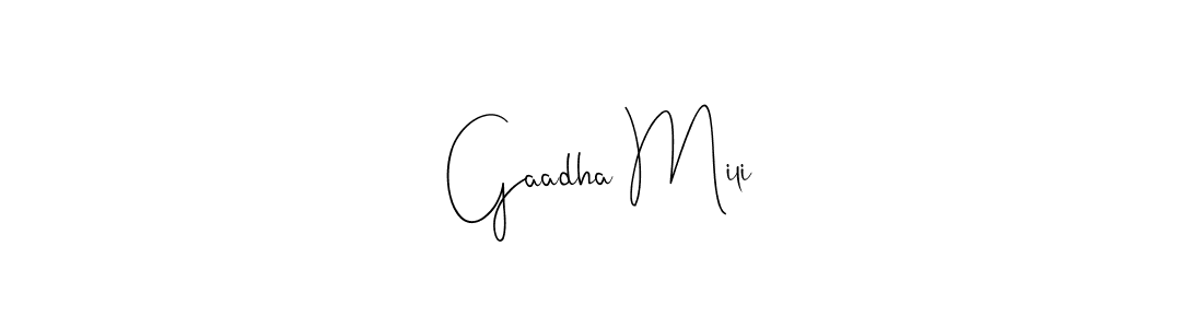 See photos of Gaadha Mili official signature by Spectra . Check more albums & portfolios. Read reviews & check more about Andilay-7BmLP font. Gaadha Mili signature style 4 images and pictures png