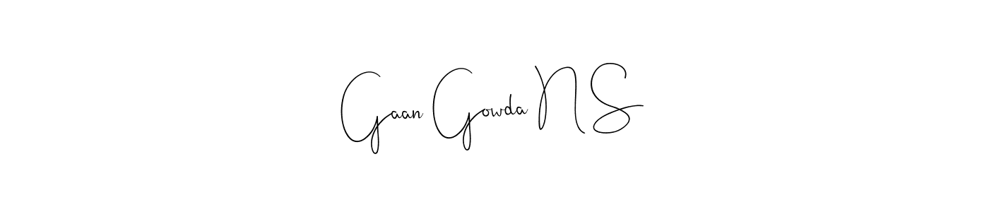 Use a signature maker to create a handwritten signature online. With this signature software, you can design (Andilay-7BmLP) your own signature for name Gaan Gowda N S. Gaan Gowda N S signature style 4 images and pictures png