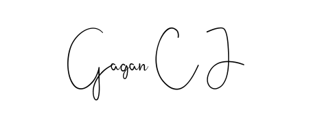 Give your name Gagan C J an exquisite flair with the Andilay-7BmLP script font. Ideal for contracts, resumes, and formal letterheads. Gagan C J signature style 4 images and pictures png
