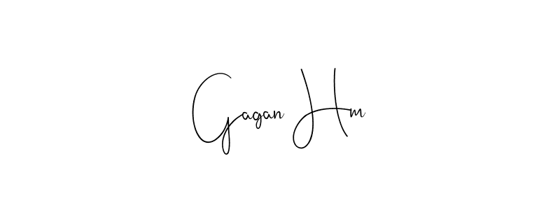 How to make Gagan Hm name signature. Use Andilay-7BmLP style for creating short signs online. This is the latest handwritten sign. Gagan Hm signature style 4 images and pictures png