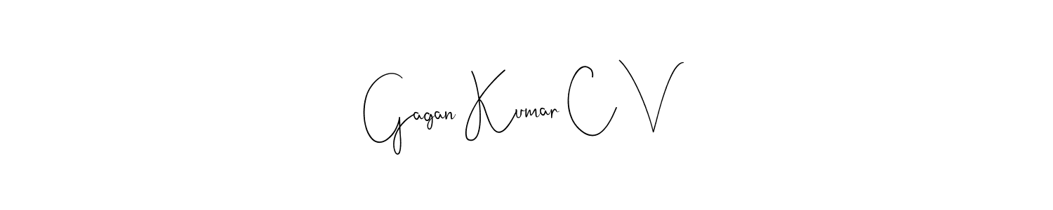 Gagan Kumar C V stylish signature style. Best Handwritten Sign (Andilay-7BmLP) for my name. Handwritten Signature Collection Ideas for my name Gagan Kumar C V. Gagan Kumar C V signature style 4 images and pictures png