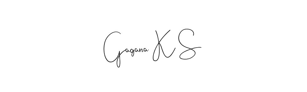 Use a signature maker to create a handwritten signature online. With this signature software, you can design (Andilay-7BmLP) your own signature for name Gagana K S. Gagana K S signature style 4 images and pictures png