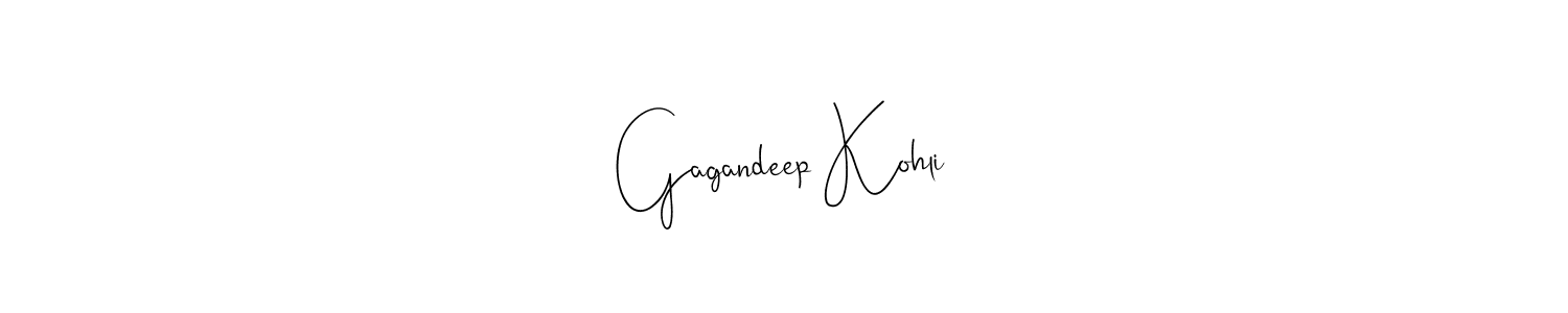 Make a beautiful signature design for name Gagandeep Kohli. With this signature (Andilay-7BmLP) style, you can create a handwritten signature for free. Gagandeep Kohli signature style 4 images and pictures png