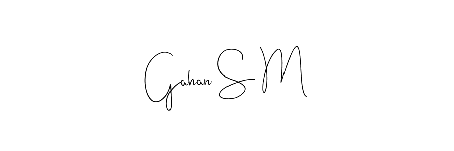 Andilay-7BmLP is a professional signature style that is perfect for those who want to add a touch of class to their signature. It is also a great choice for those who want to make their signature more unique. Get Gahan S M name to fancy signature for free. Gahan S M signature style 4 images and pictures png