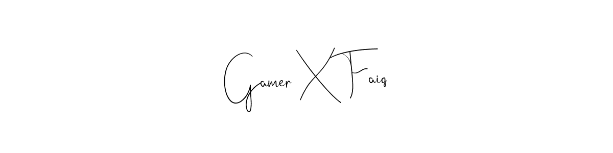 Gamer X Faiq stylish signature style. Best Handwritten Sign (Andilay-7BmLP) for my name. Handwritten Signature Collection Ideas for my name Gamer X Faiq. Gamer X Faiq signature style 4 images and pictures png