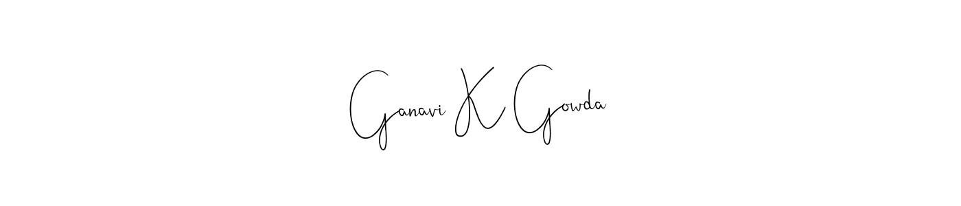 Use a signature maker to create a handwritten signature online. With this signature software, you can design (Andilay-7BmLP) your own signature for name Ganavi K Gowda. Ganavi K Gowda signature style 4 images and pictures png