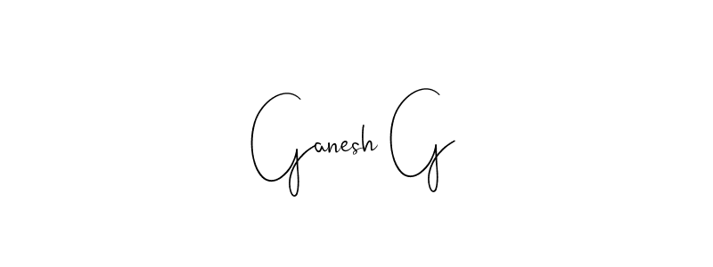 How to make Ganesh G name signature. Use Andilay-7BmLP style for creating short signs online. This is the latest handwritten sign. Ganesh G signature style 4 images and pictures png