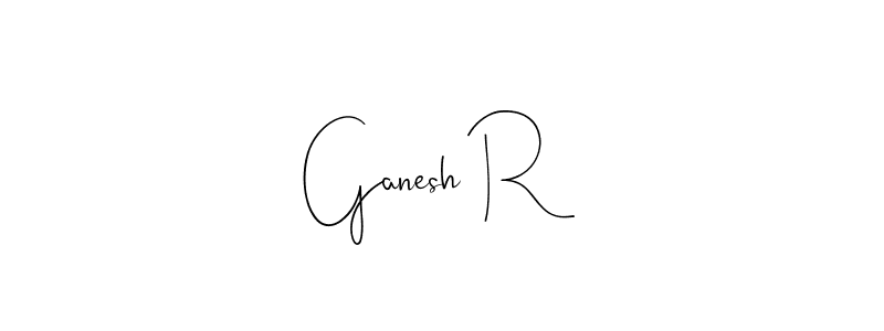 How to make Ganesh R name signature. Use Andilay-7BmLP style for creating short signs online. This is the latest handwritten sign. Ganesh R signature style 4 images and pictures png