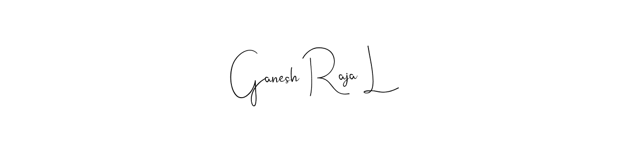 if you are searching for the best signature style for your name Ganesh Raja L. so please give up your signature search. here we have designed multiple signature styles  using Andilay-7BmLP. Ganesh Raja L signature style 4 images and pictures png