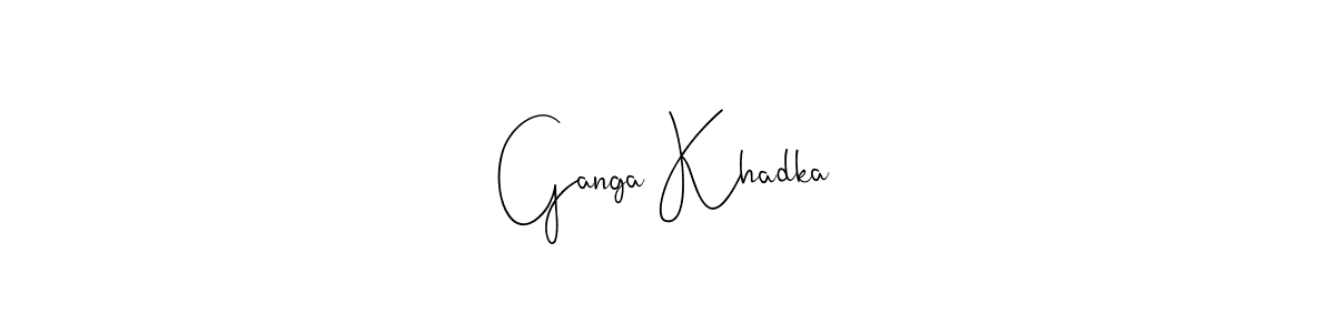 Also You can easily find your signature by using the search form. We will create Ganga Khadka name handwritten signature images for you free of cost using Andilay-7BmLP sign style. Ganga Khadka signature style 4 images and pictures png