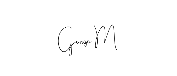 How to make Ganga M name signature. Use Andilay-7BmLP style for creating short signs online. This is the latest handwritten sign. Ganga M signature style 4 images and pictures png