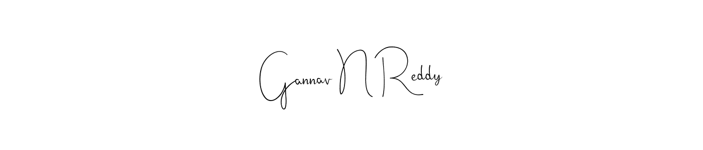 Make a beautiful signature design for name Gannav N Reddy. With this signature (Andilay-7BmLP) style, you can create a handwritten signature for free. Gannav N Reddy signature style 4 images and pictures png