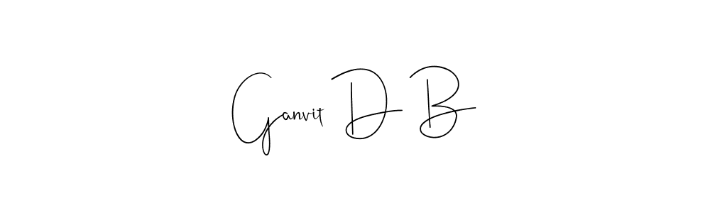 Make a beautiful signature design for name Ganvit D B. Use this online signature maker to create a handwritten signature for free. Ganvit D B signature style 4 images and pictures png
