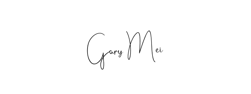 How to make Gary Mei name signature. Use Andilay-7BmLP style for creating short signs online. This is the latest handwritten sign. Gary Mei signature style 4 images and pictures png