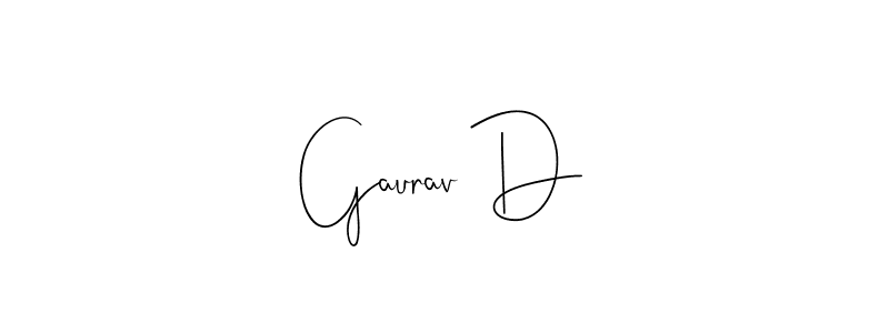 You should practise on your own different ways (Andilay-7BmLP) to write your name (Gaurav D) in signature. don't let someone else do it for you. Gaurav D signature style 4 images and pictures png