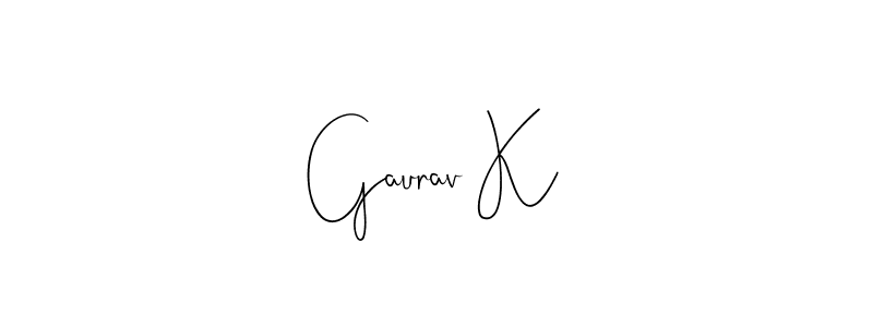 if you are searching for the best signature style for your name Gaurav K. so please give up your signature search. here we have designed multiple signature styles  using Andilay-7BmLP. Gaurav K signature style 4 images and pictures png